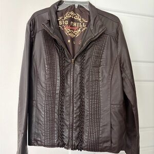 Big Chill Women's Dark Brown Vegan Leather  Jacket